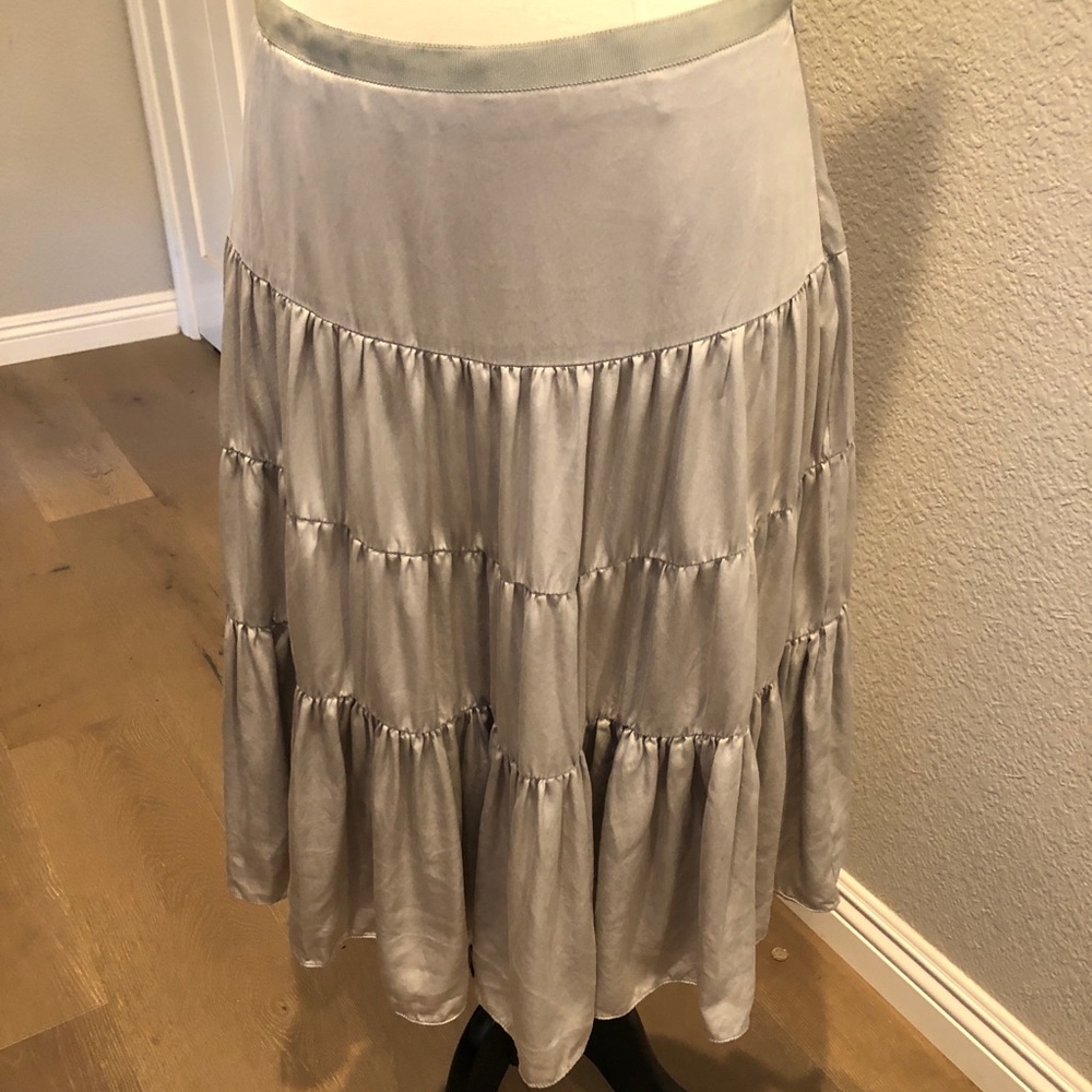 Silk silver skirt